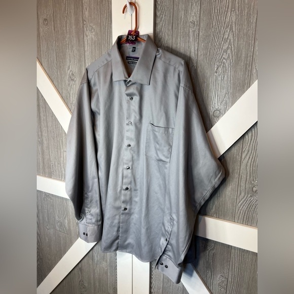 153. Geoffrey Beene Gray/Silver Classic Fit, Non-Iron 18 36/37 - Picture 2 of 5